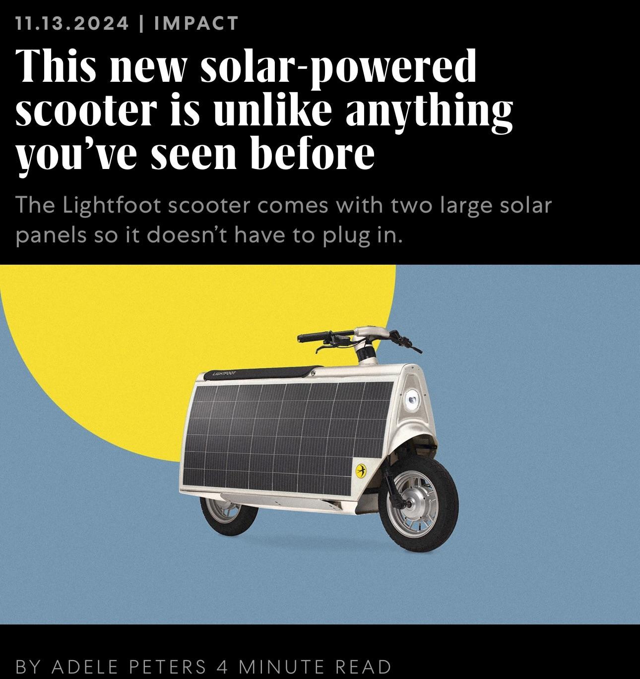 Sustainable Mobility: A solar powered scooter from the 1950s?